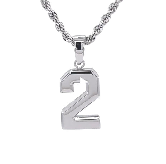 Silver and Gold Jewelry Number Pendant For Men